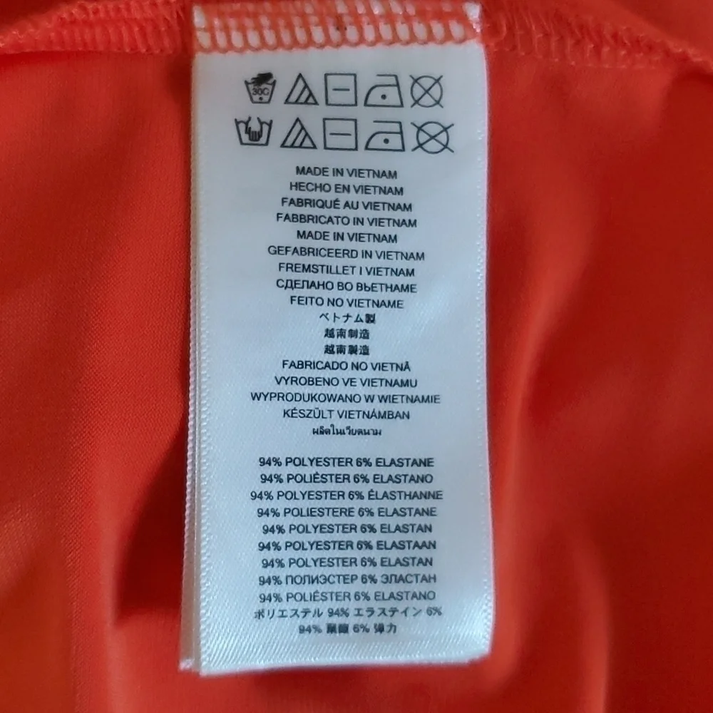 Michael Kors- Women's Orange Dress Gold chain neck detail Like new! Sz. Large